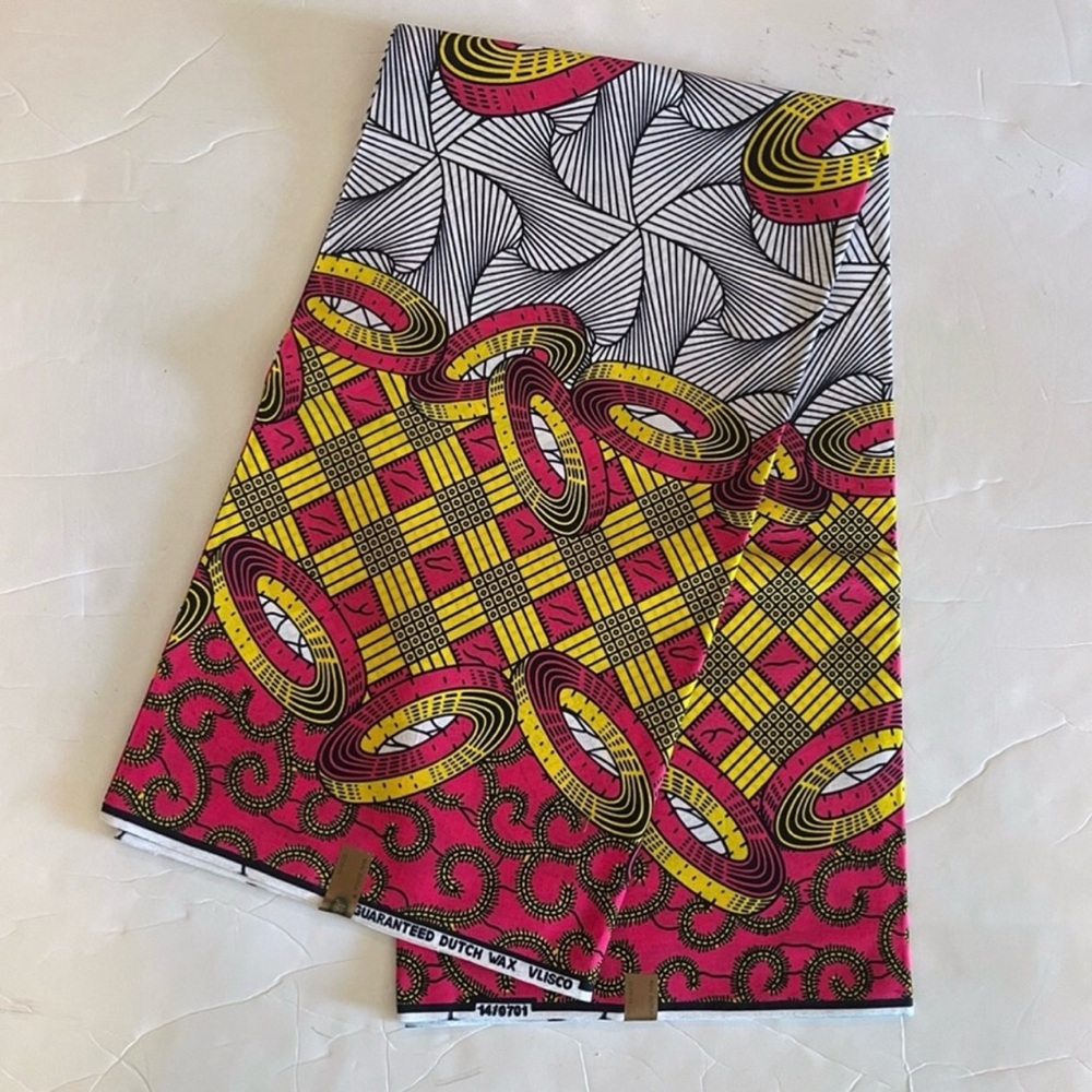 Vibrant Geometric Patterned Colorful Cotton Fabric
